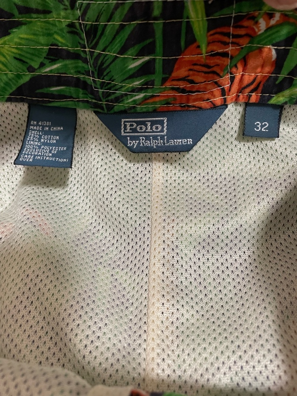 Men's Ralph Lauren Green Tiger Print Swim Trunks - Picture 6 of 6